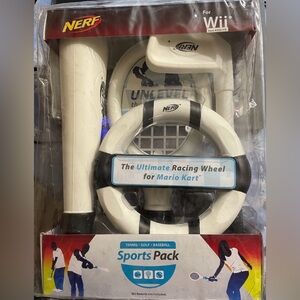 NIP Nintendo Nerf Sports Pack for Wii with Black and White Accessories